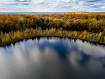 fall forest and lake 