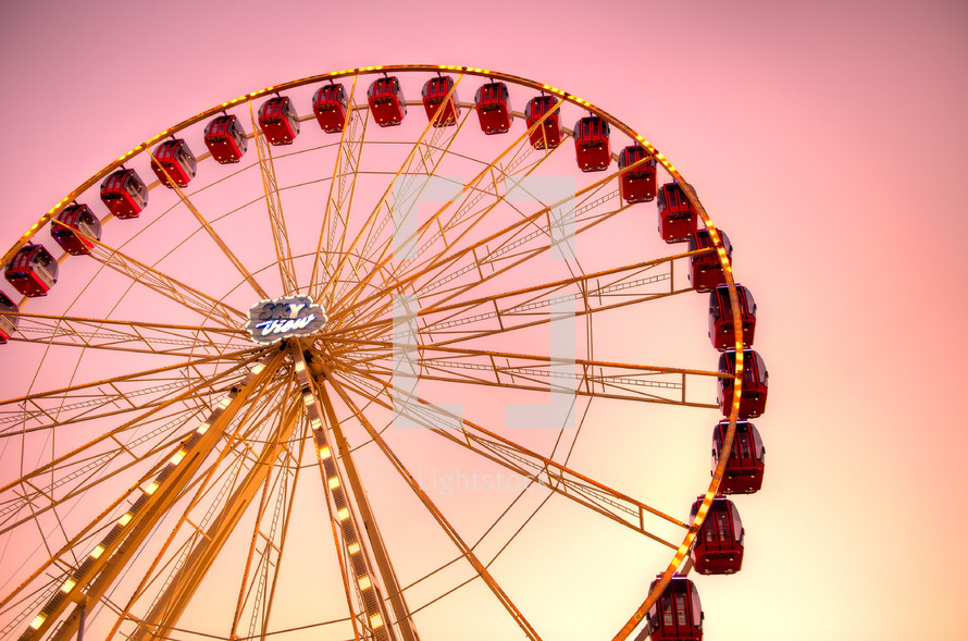 Ferris wheel at sunset 