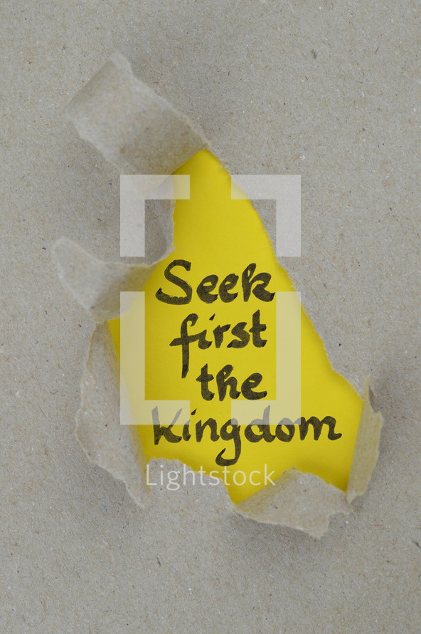 Seek first the kingdom 