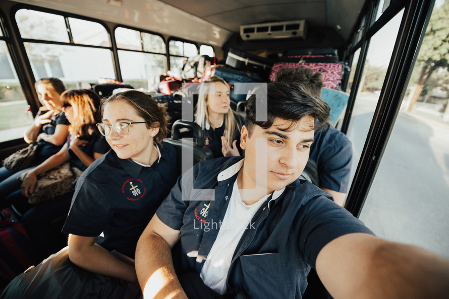 church group on a bus 