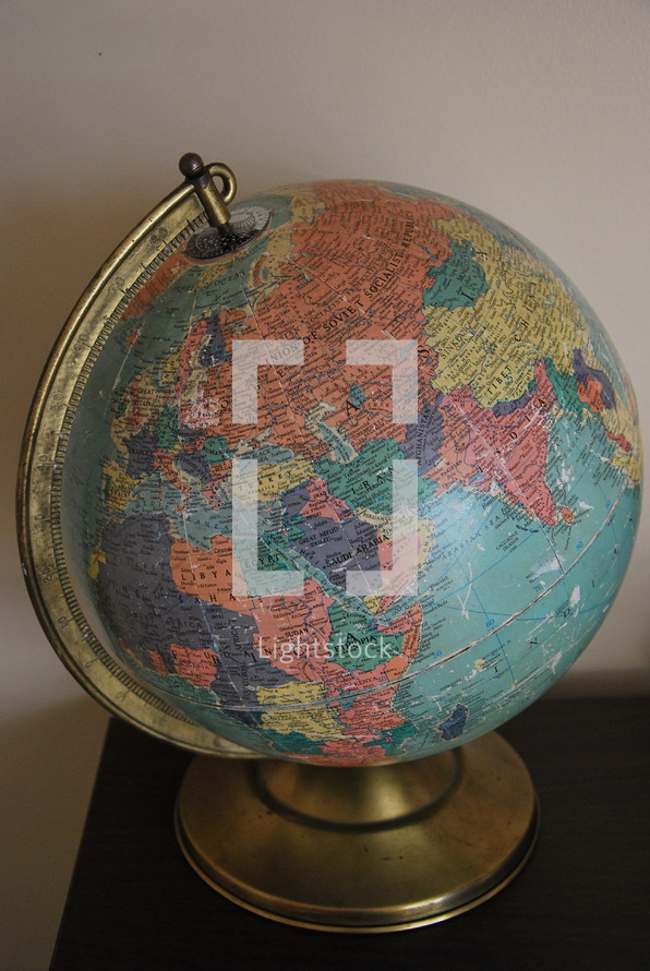 globe on a desk 