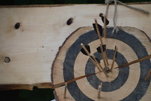 arrows in a bullseye 