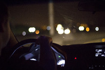 driving a car a night
