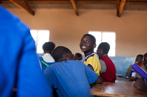 Children at school in Malawi, Africa. 