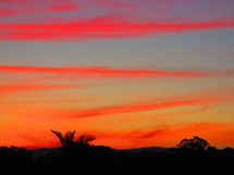 red clouds in the sky at sunset 