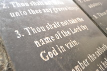 Third commandment of ten (10) commandments : Thou shalt not take the Lord's name in vain