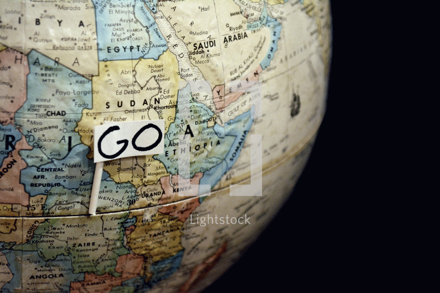 word go on a globe 