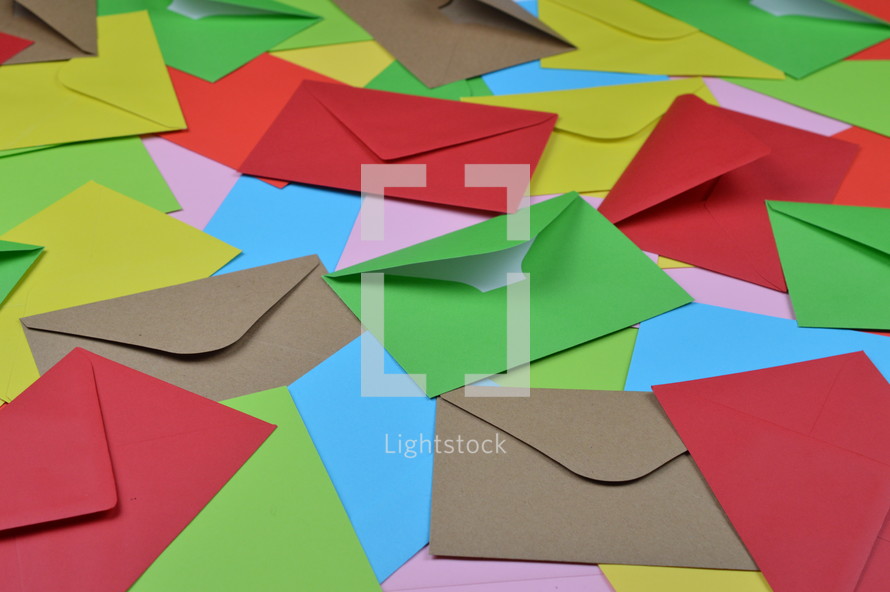 colorful envelopes background 