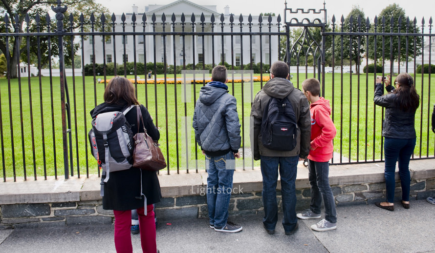 tourists visiting the white house 
