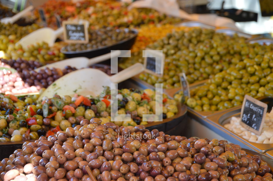 olives at a market 