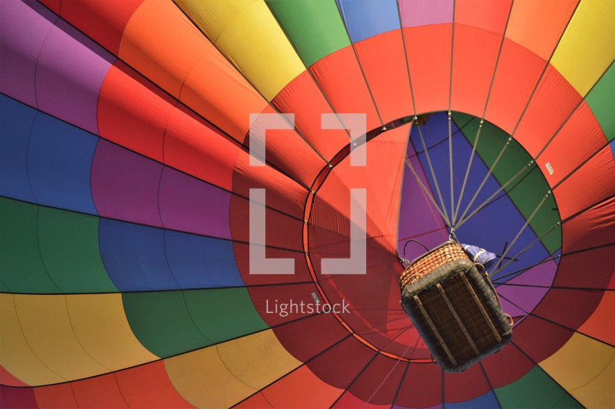 rainbow hot air balloon background 