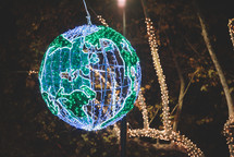 Christmas decorations and illuminated trees