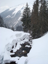 river and winter mountain 
