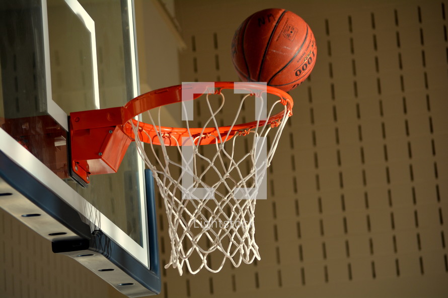 basketball on a rim 