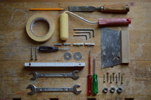 tools on a workbench 