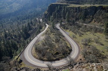 a curve on a mountain road 