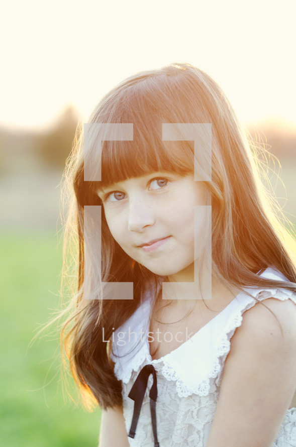 little girl with bangs