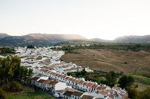 villas in a village and rolling hills 