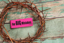 eraser for big mistakes and crown of thorns 