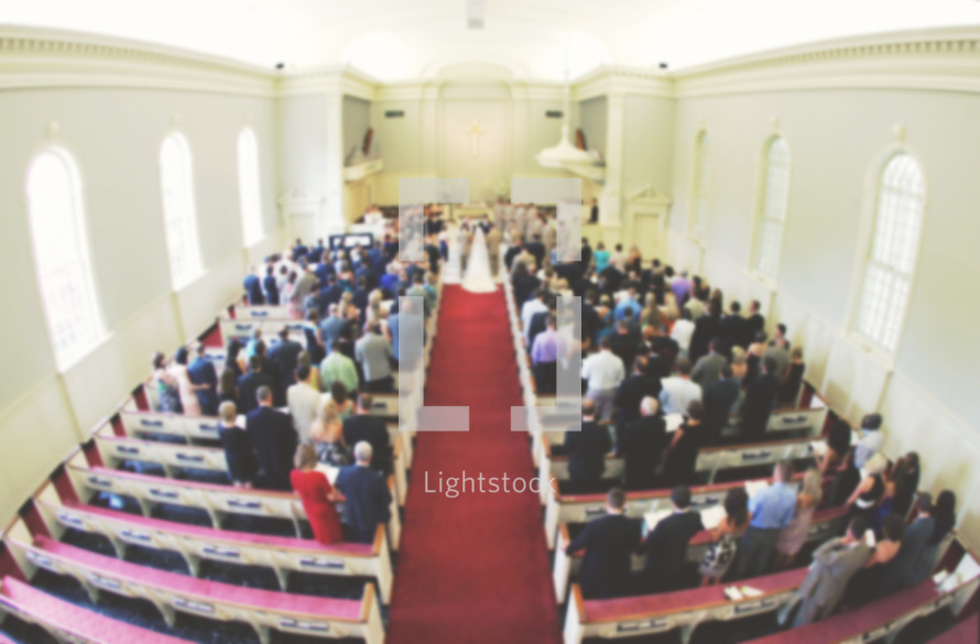 Wedding Ceremony in Church blurred