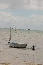 anchored boat 