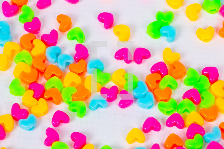 scattered colorful heart candy