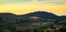 Panorama of the hills of San Gimignano, small medieval village in Tuscany, Italy