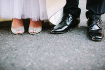 shoes of a bride and groom