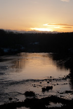 sunset over a river