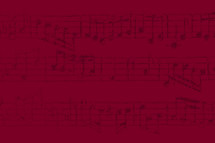 sheet music in red 