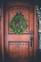 Christmas wreath on a door 