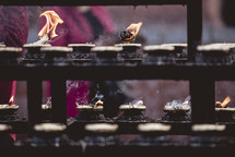 candles and incence in Tibet