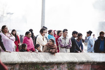 crowd of people gathered in Nepal 