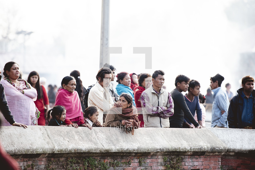 crowd of people gathered in Nepal 