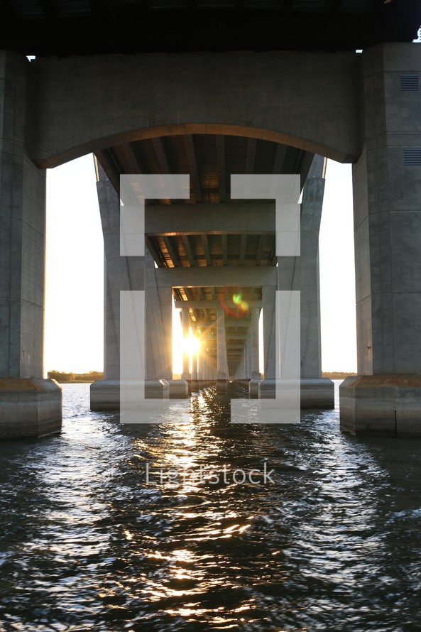 water under a concrete bridge 