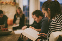 young adults gathered at a Bible study