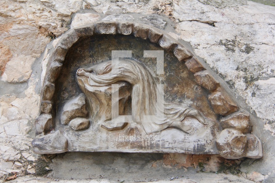 Sculpture of Jesus praying in the Garden of Gethsemane 