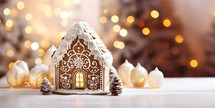 A Beautiful Iced Gingerbread House to Celebrate the Winter Season
