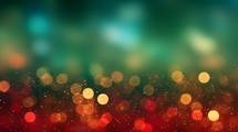 Red and green Christmas holiday bokeh background. 