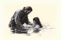 River Baptism. "In the name of the Father, and of the Son, and of the Holy Spirit"