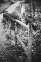fence in black and white 
