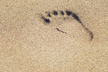 footprint in the sand