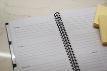 Notebook planner with stickie notes