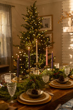 set table for Advent and Christmas dinners 