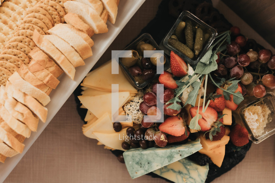 charcuterie and appetizers on a table 