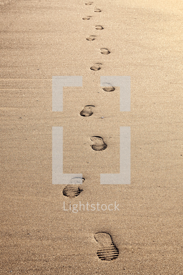 shoe prints in sand 