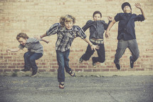 boys jumping 