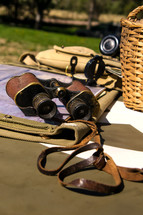 WWII Memorial Day celebration, binoculars and map on top of Jeep
