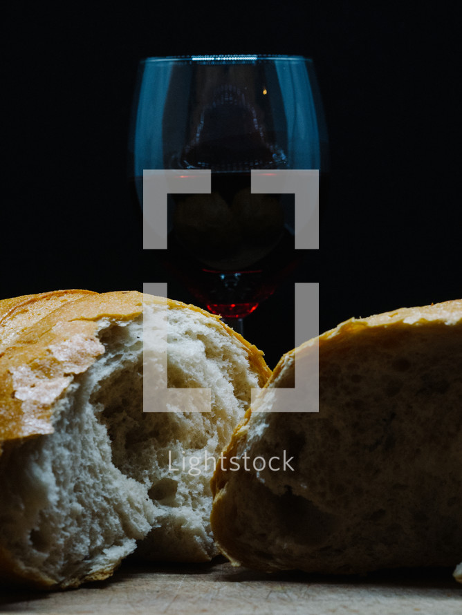 broken bread and wine 