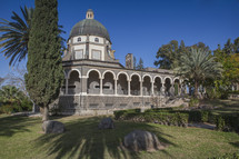Ancient chapel at the Mount of Beatitudes in Galilee, Israel. The Mount of Beatitudes refers to a hill in northern Israel where Jesus is believed to have delivered the Sermon on the Mount